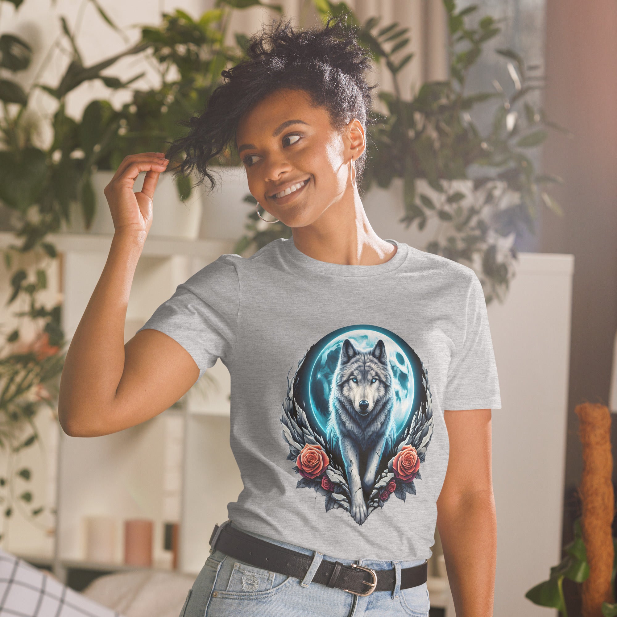 Moon Wolf - Animal Art Apparel Short-Sleeve Unisex T-Shirt