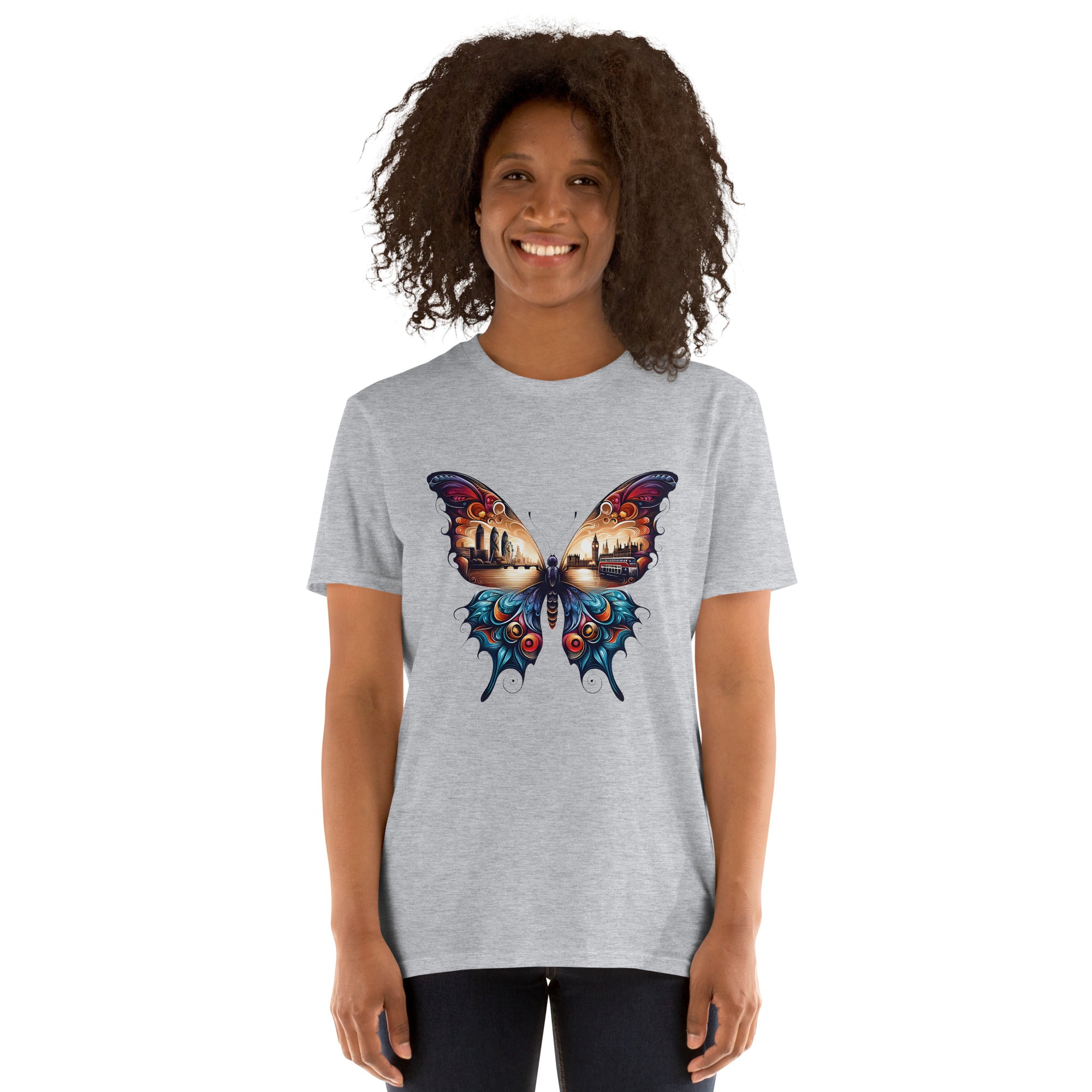 London Butterfly - Cityscape Art Apparel Short-Sleeve Unisex T-Shirt