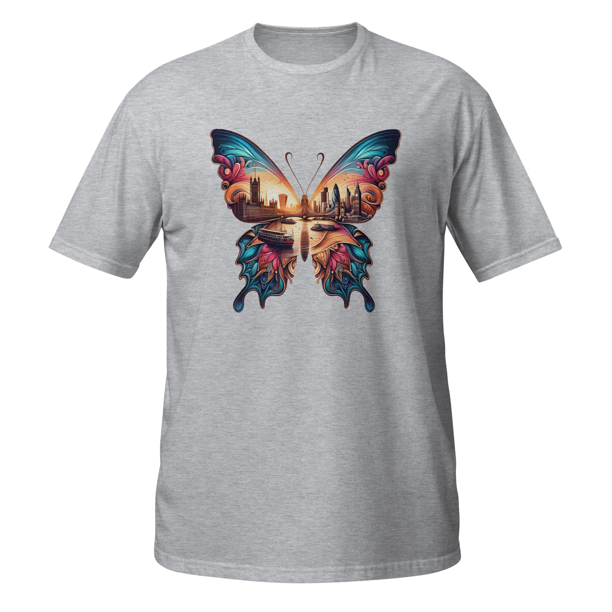 London Butterfly - Cityscape Art Apparel Short-Sleeve Unisex T-Shirt