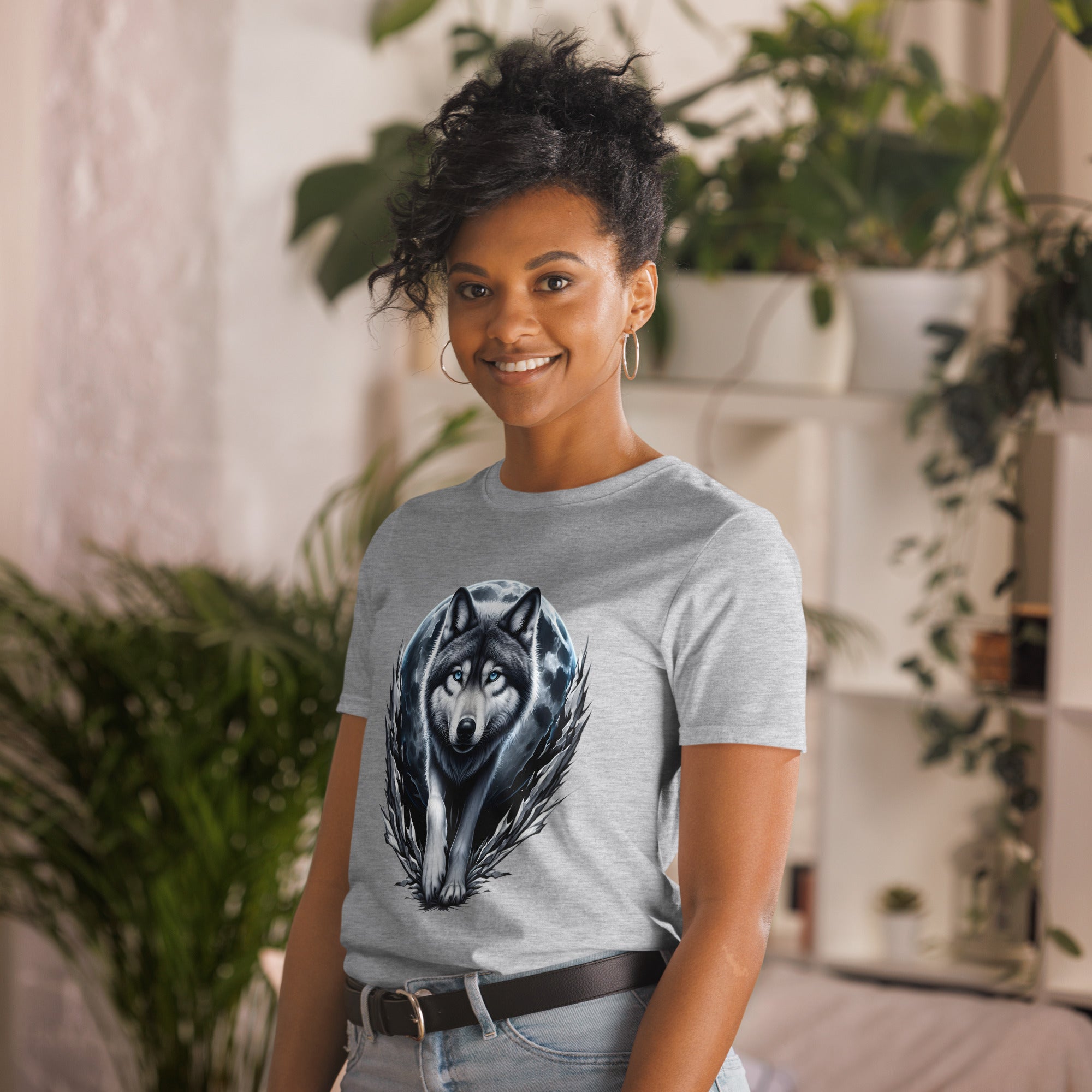 Moon Wolf - Animal Art Apparel Short-Sleeve Unisex T-Shirt