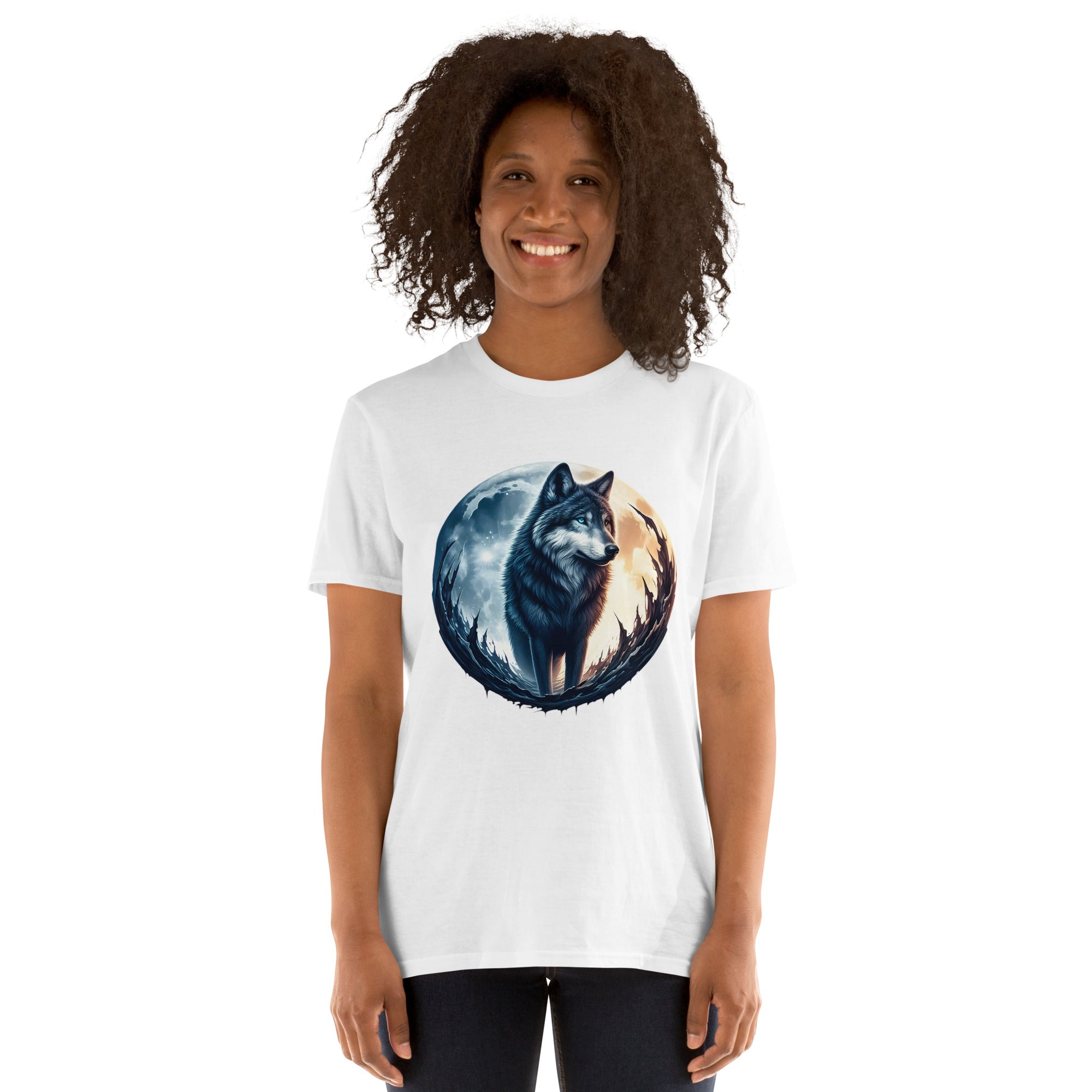 Moon Wolf - Animal Art Apparel Short-Sleeve Unisex T-Shirt