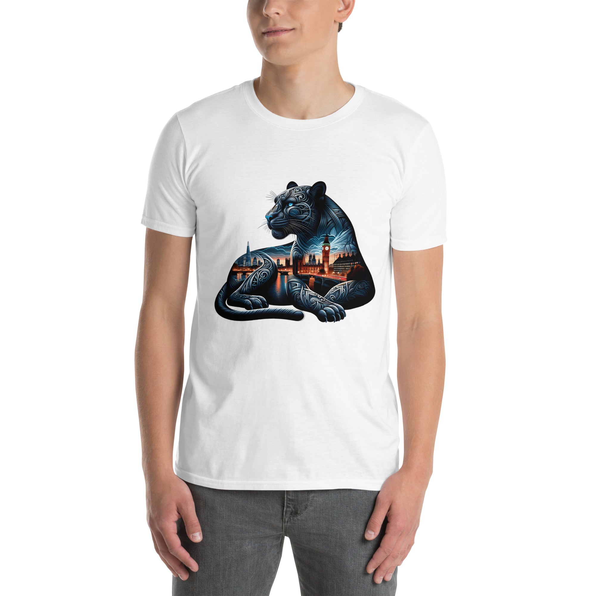 London Panther Nightfall - Animal Art Apparel Short-Sleeve Unisex T-Shirt