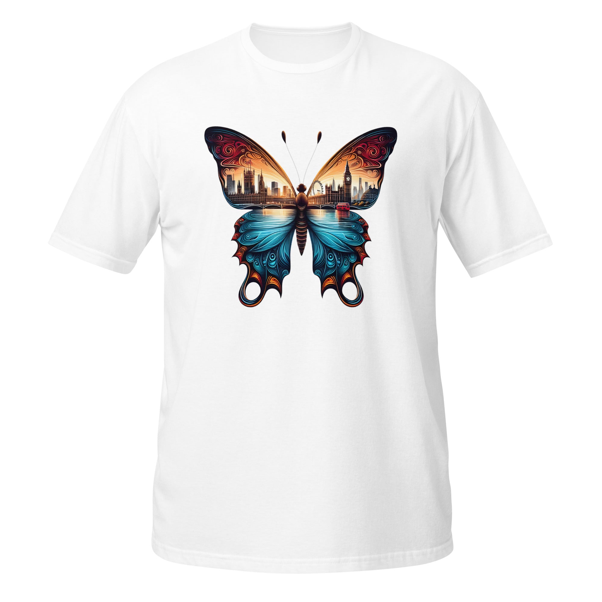 London Butterfly - Cityscape Art Apparel Short-Sleeve Unisex T-Shirt