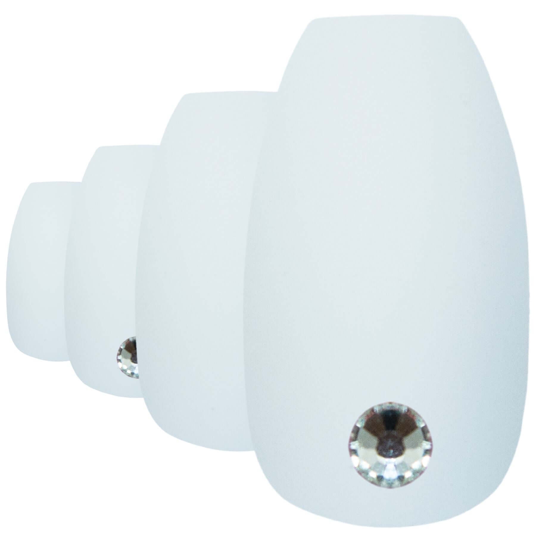 False Nails by Bling Art White Matte Ballerina Coffin 24 Fake Long Acrylic Tips