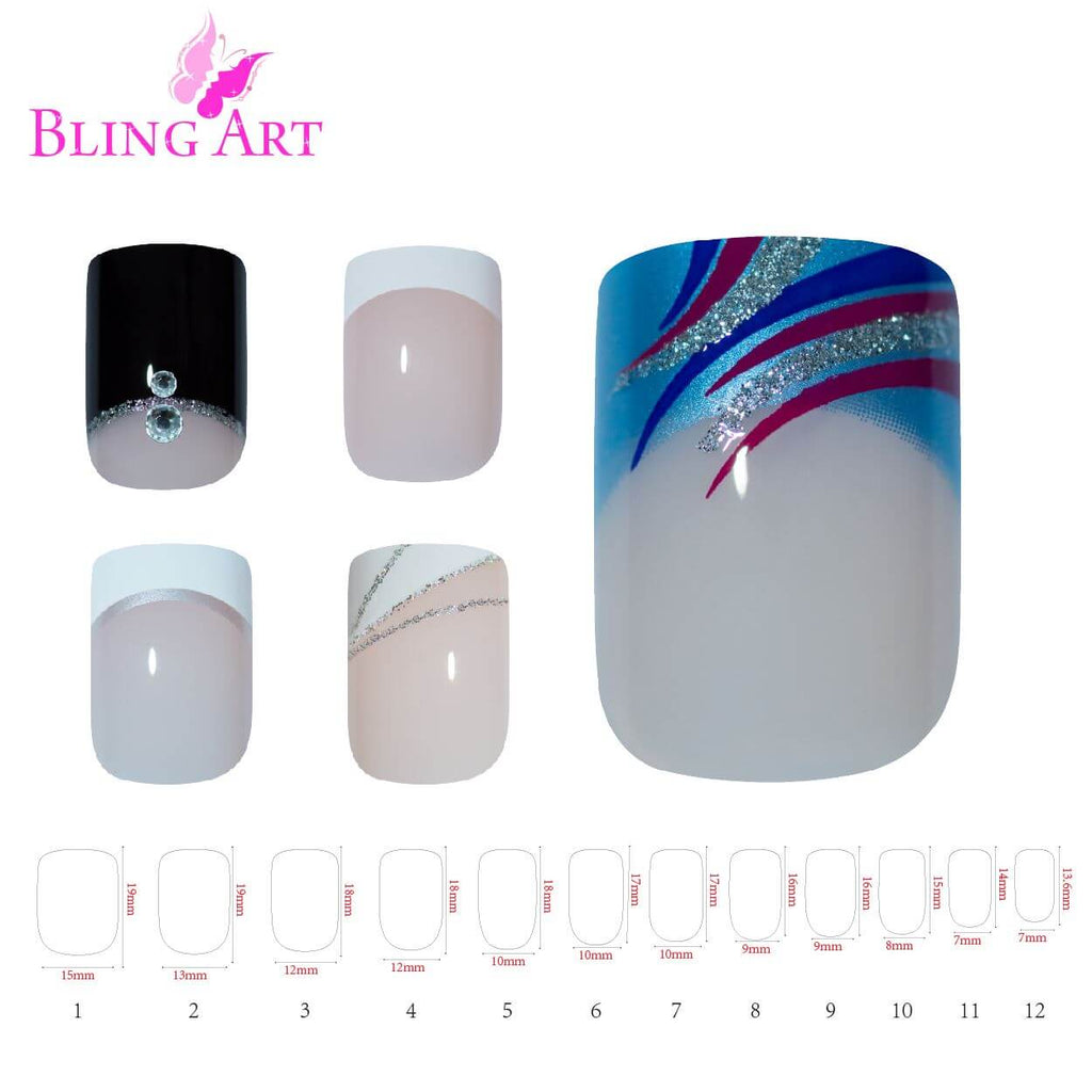 False Nails by Bling Art 360 Squoval Long Transparent Acrylic Fake Nail ...