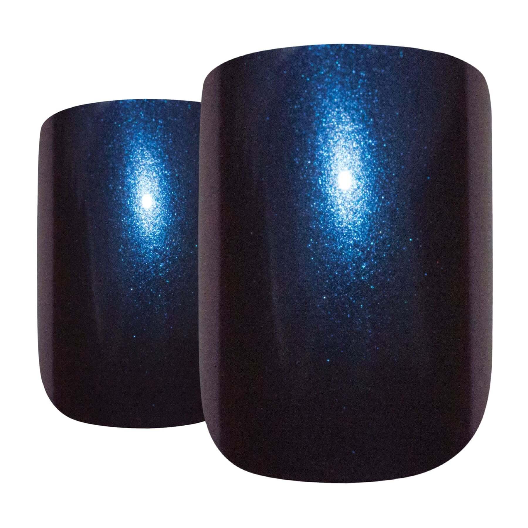 False Nails by Bling Art Blue Purple Chameleon French Squoval 24 Fake Tips