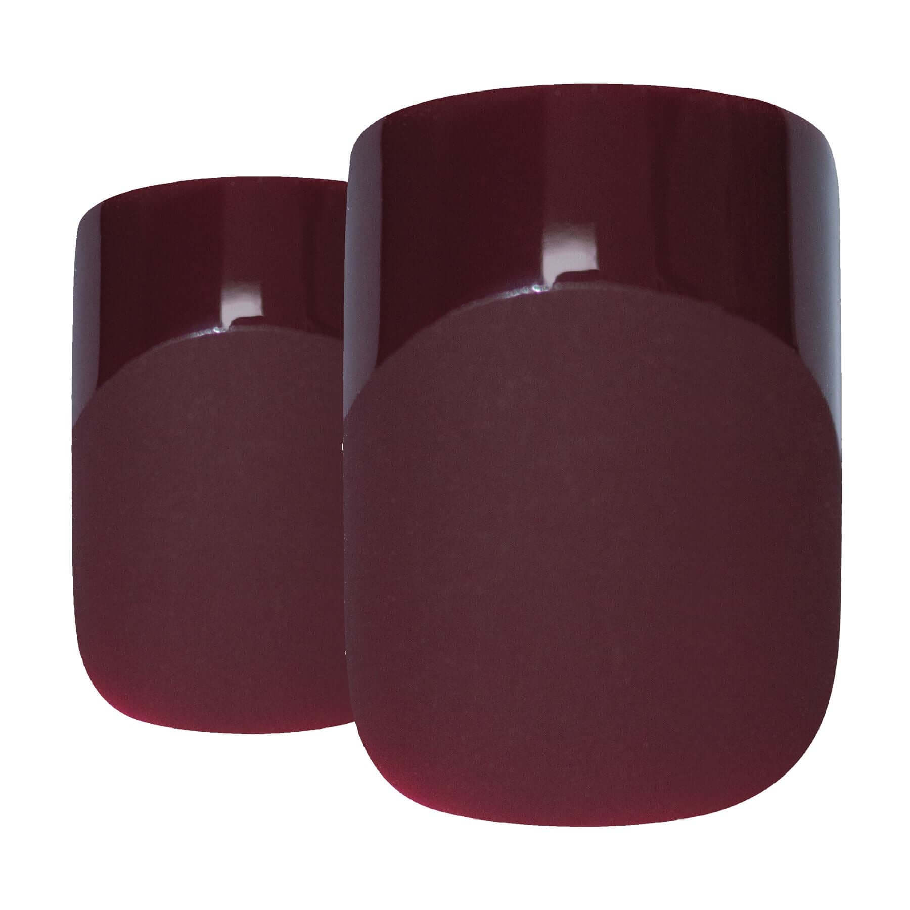 False Nails by Bling Art Brown Matte French Squoval 24 Fake Medium Acrylic Tips