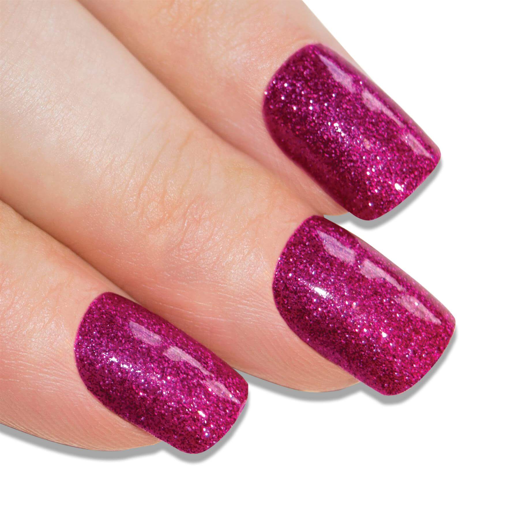 False Nails Bling Art Magenta Gel French Manicure Fake Medium Tips with Glue