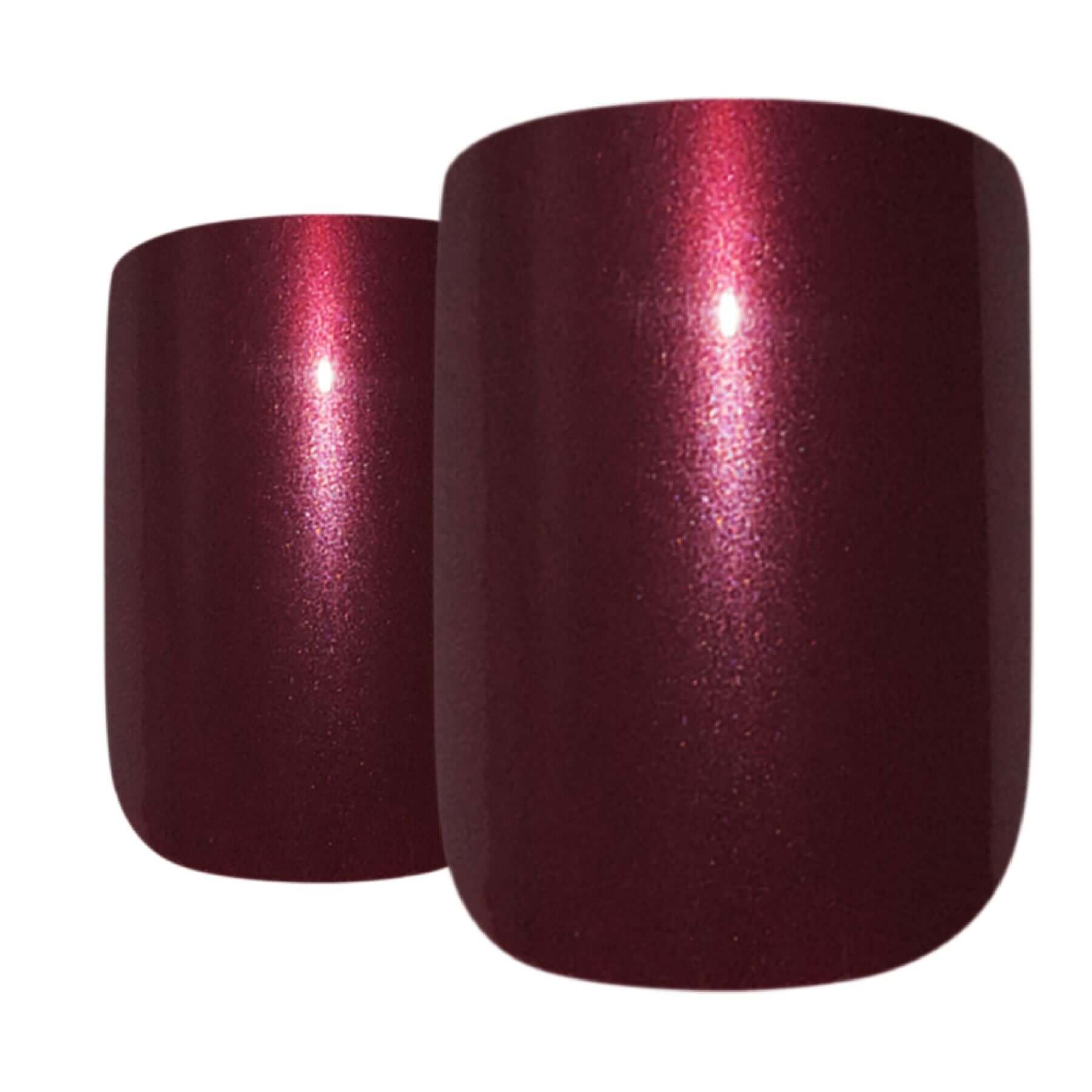 False Nails by Bling Art Red Brown Glitter French Squoval 24 Fake Medium Tips