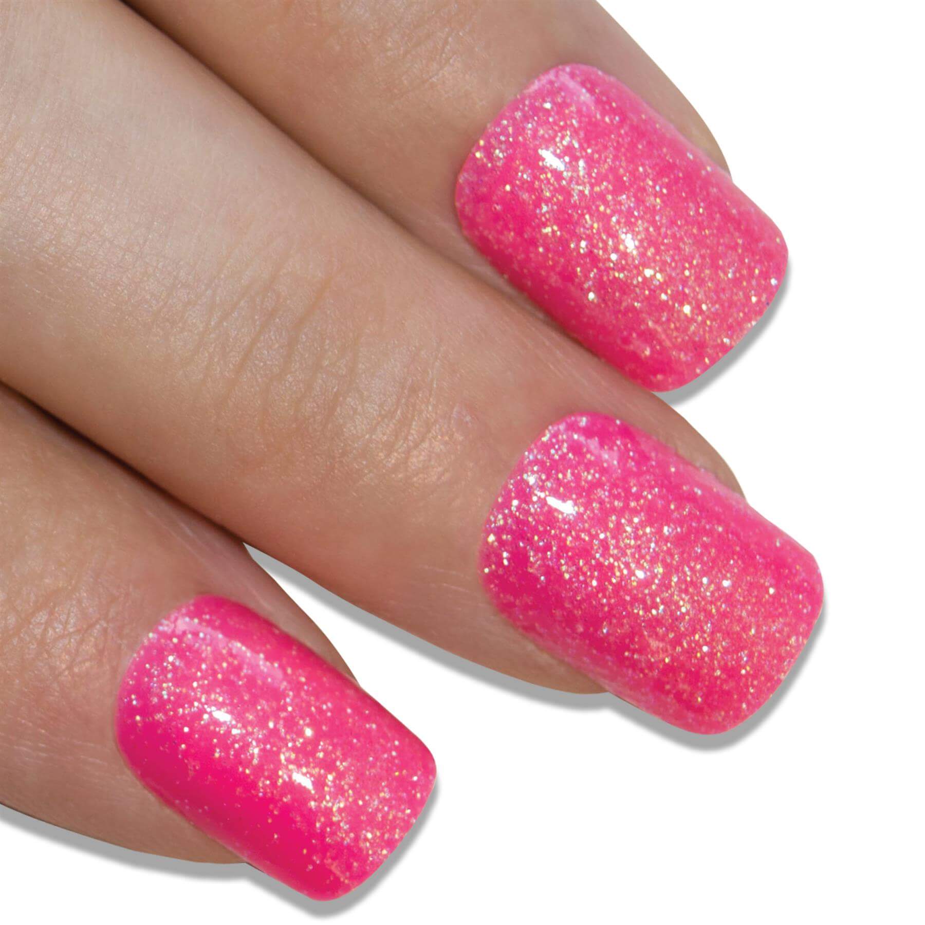 Pink fuchsia gel French manicure press-on false nails by Bling Art — vibrant feminine twist on the classic French look for summer, date nights, and party wear · glossy salon-grade gel coat with pink French tip · medium-length tips · 24 nails per set with adhesive · designed in Yorkshire