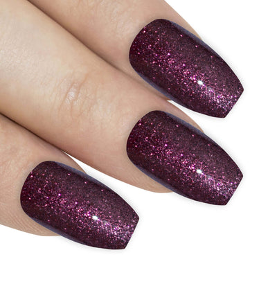 Warm chestnut red-brown gel ballerina coffin long press-on false nails by Bling Art — autumnal gloss for seasonal events and elegant everyday wear · glossy salon-grade gel coat · long ballerina coffin tips · 24 nails per set with adhesive · designed in Yorkshire