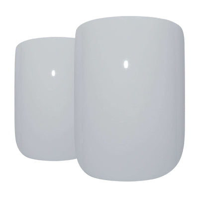 Crisp pearl white high-polish French squoval press-on false nails by Bling Art — bridal and minimalist elegance for weddings, office, and everyday wear · high-shine polished finish with French tip · medium-length squoval tips · 24 nails per set with adhesive · designed in Yorkshire