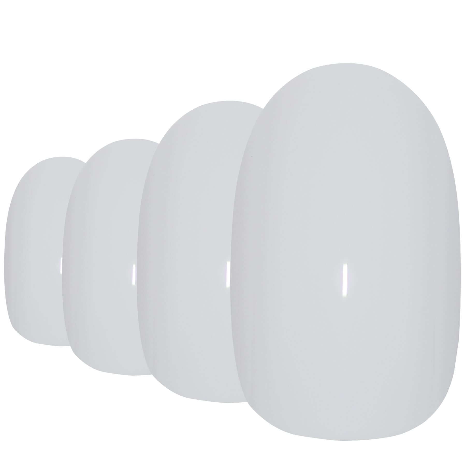Crisp pearl white high-polish oval-shaped press-on false nails by Bling Art — bridal and summer minimalism for clean classic everyday styling · high-shine polished finish · medium-length oval tips · 24 nails per set with adhesive · designed in Yorkshire