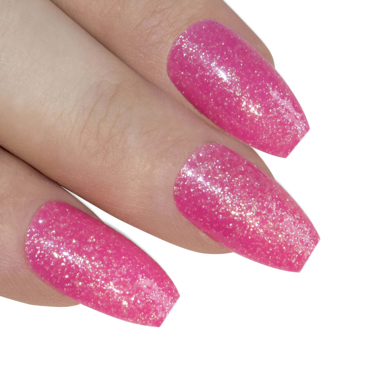 False Nails by Bling Art Pink Gel Ballerina Coffin 24 Fake Long Acrylic Tips